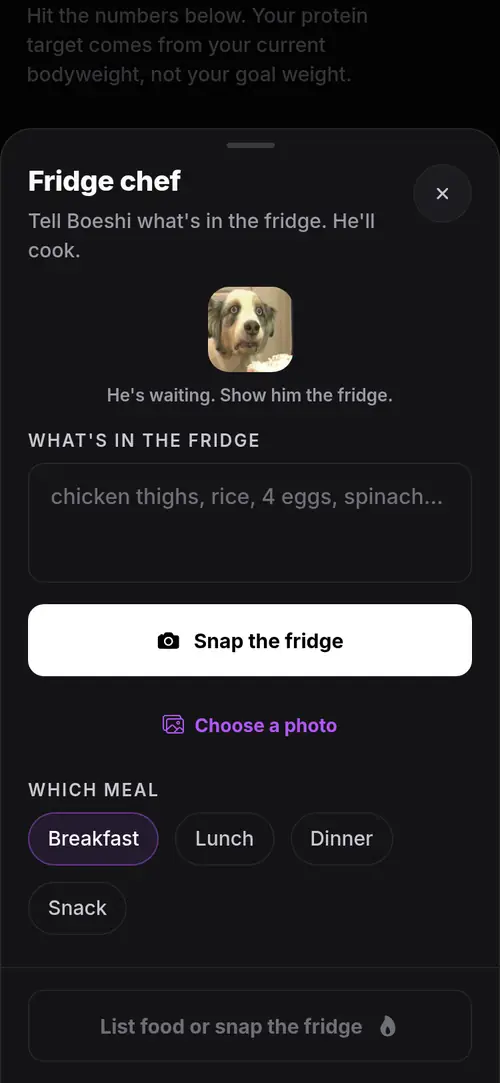 ESG app fridge photo feature for meal ideas
